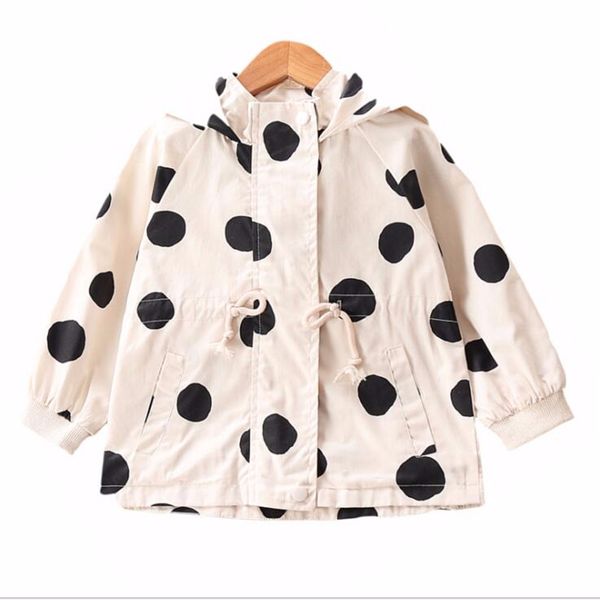

liligirl 2-8 years boys hooded jacket long-sleeve girls outwear coat for children clothes new baby kids dot windbreaker 201118, Blue;gray