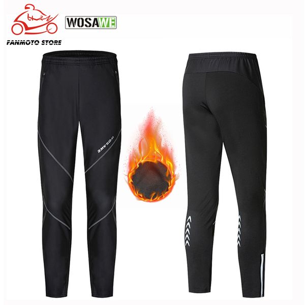 

woswe winter cycling pants, men's windbreak sportswear, for running, Black