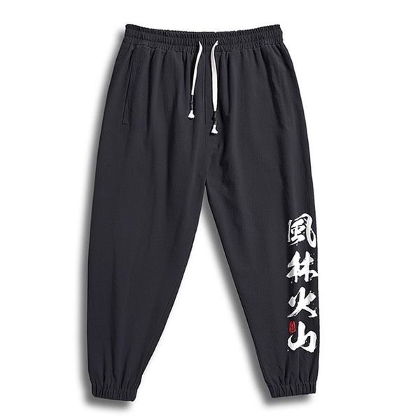 

men's pants men casual plus size xl-7xl cotton trousers hip-hop pocket streetwear jogging, Black