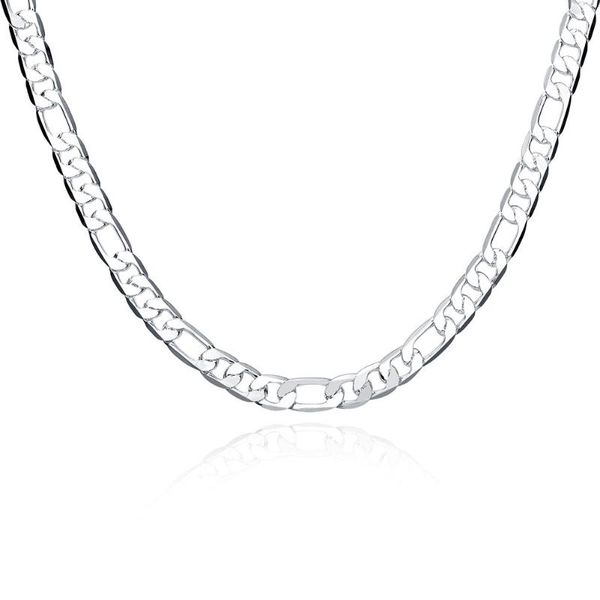 

ожерелье бренда long / choker оптом 8 мм 20 дюймов урожай панк-серебристый цвет хип-хоп цепь для женщин / мужчин ювелирные изделия, Silver