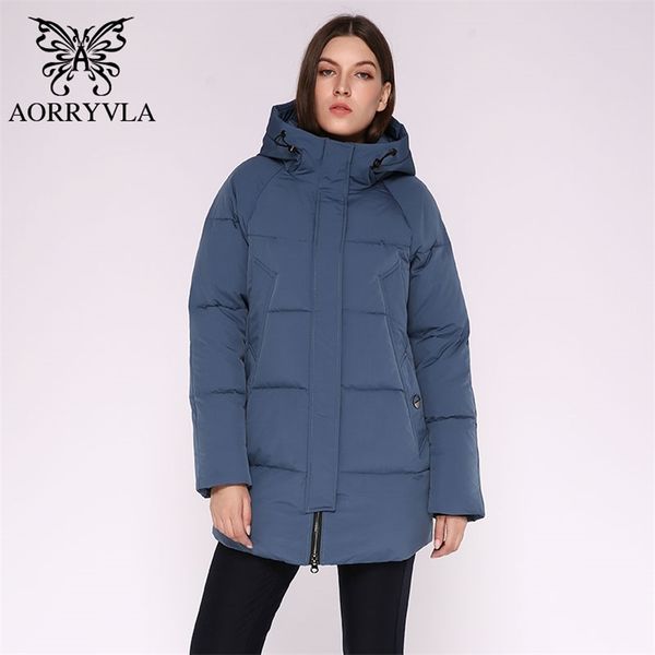 

aorryvla casual women winter jacket long hooded cotton padded female coat warm outwear woman parkas plus size 201214, Black