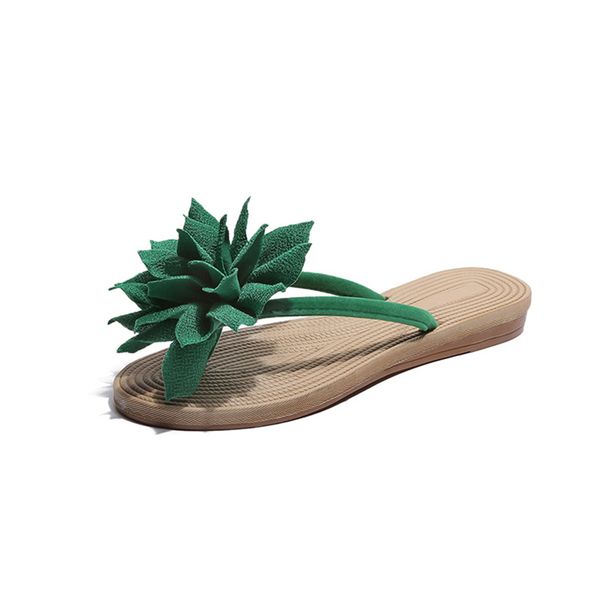 

2021 new flower slippers women's flat shoes fashion not slipping new beach sandals vy3v, Black