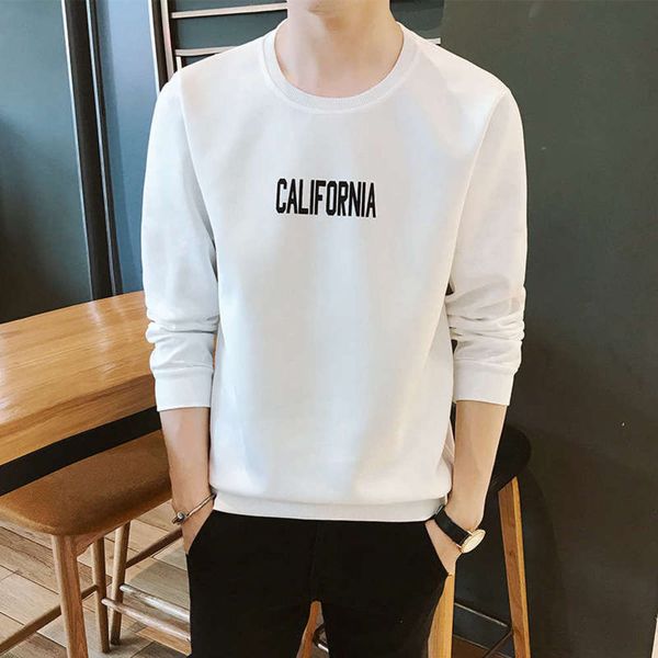 

spring loose crew neck men's and trend autumn 2020 new youth long sleeve leisure korean sportswear, Gray