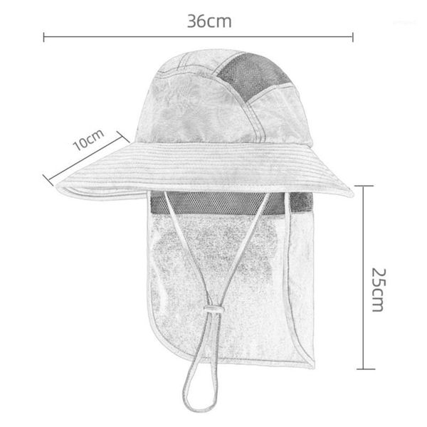 

wide brim hats sun protection hat uv face neck flap cap man summer breathable work casual summer1, Blue;gray