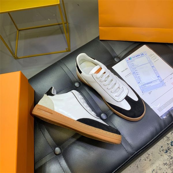 

luxury casual shoes women classic vintage calfskin white shoes new black sneakers #177#696666