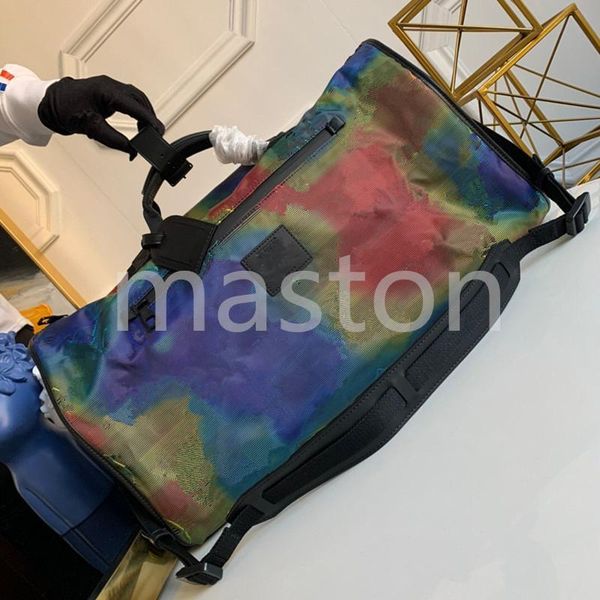 

50 womens silver mono fantasy luggage 2colors sport mens gram keepall colofull 2020 luxury handbags bag tote lock duffle key newf41e# bcdtx