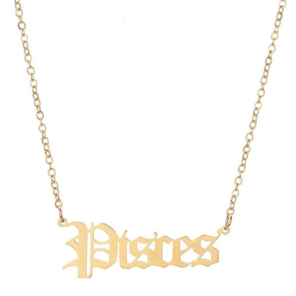 

ayxunew arrival zodiac stainless steel letter necklace taurus aquarius scorpio gemini sagittarius pendant jewelry drop s