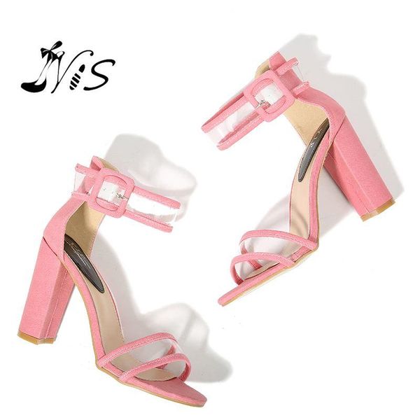 

sandals nis women shoes high block heels pumps ladies ankle strap wedding party, Black
