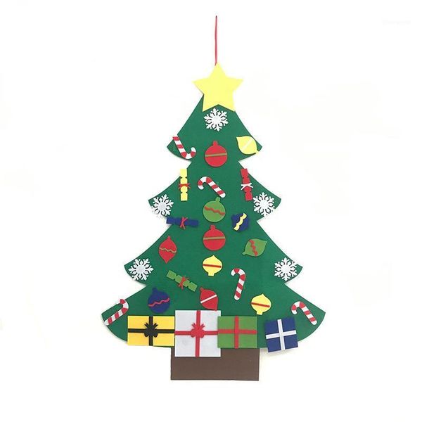 

children diy felt christmas tree artificial tree wall hanging ornaments christmas decoration for new year gifts kids toys1