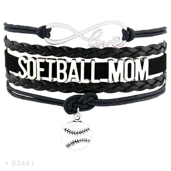

wrap gift infinity sports love softball mom fans custom dropshipping mens bracelets for women