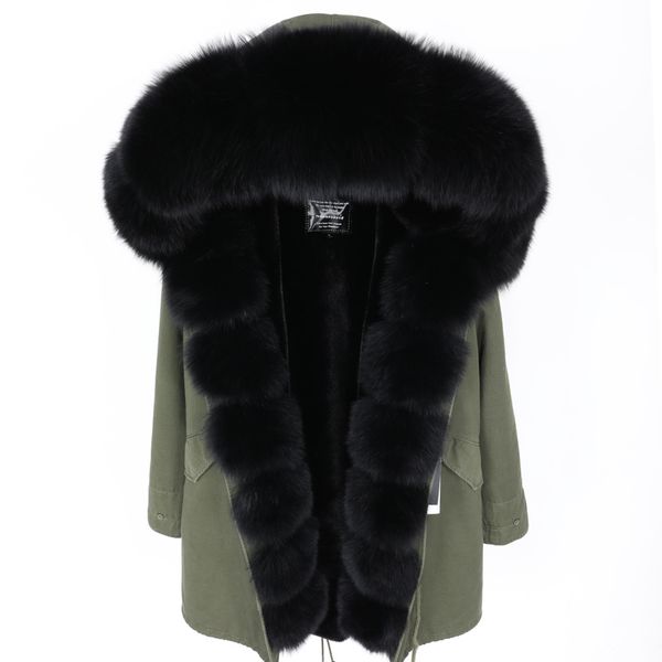 

winter clothes 2021 new women fox big collar pele parker coat detachable from skin fur park lining 1 tv4y, Black