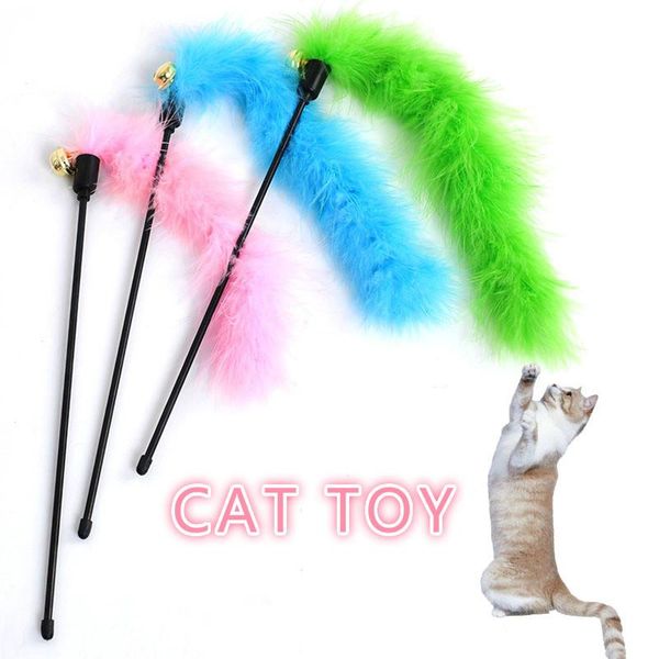 

cat toys funny interactive fun toy feather colorful with bells pet products