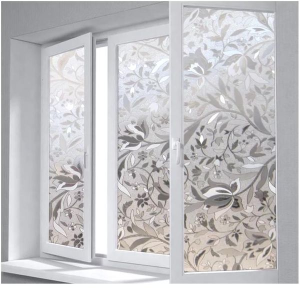 

3d конфиденциальность окна пленка тюльпан цветок матовые декоративные самоклеющиеся пленки стеклянные стикер непрозрачный окрашенный в бетро