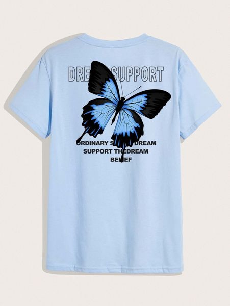 

romwe guys letter butterfly graphic tee e8iw#, White;black