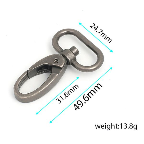 

swivel lobster leather bag handbag purse shoulder strap belt clasp clip trigger buckle keychain key ring dog chain collar, Black