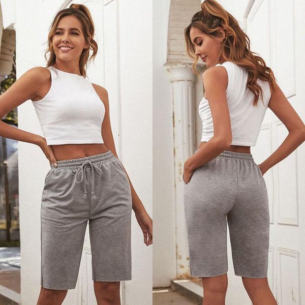 

women summer cotton linen shorts casual ladies drawstring elastic loose short trousers1, White;black