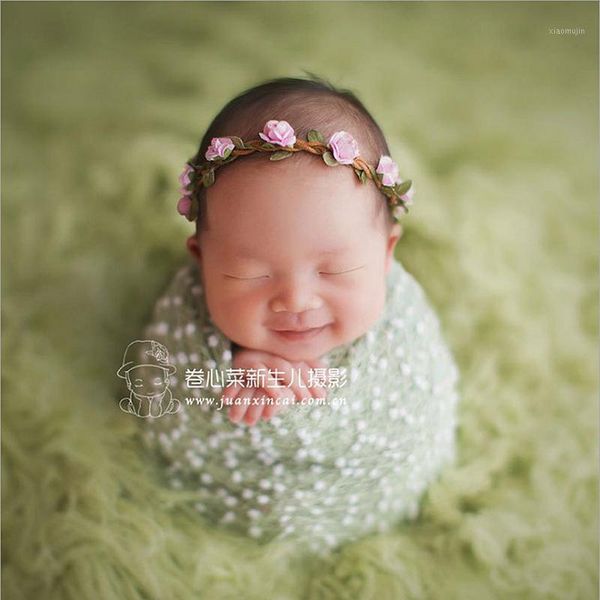 

hair accessories born pography props baby headband flower headwear garland accessory shooting bohemian style1, Slivery;white