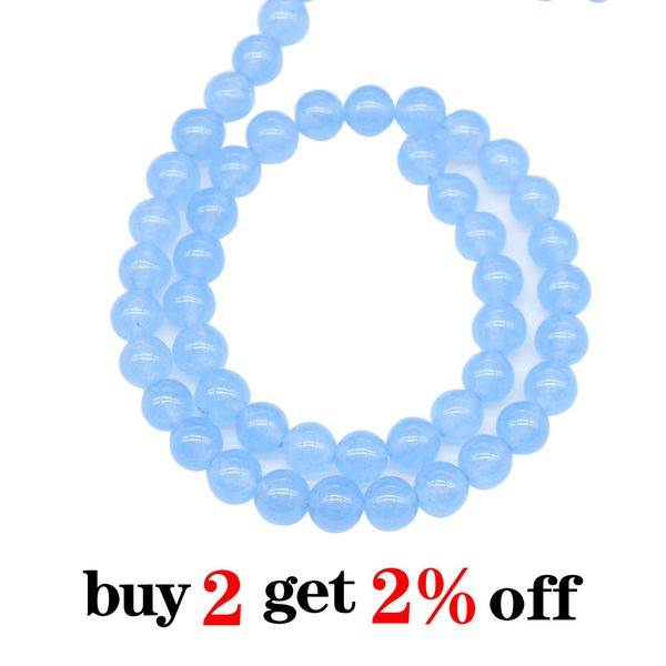 

1strand lot blue quartz crystal stone round beads 4681012mm loose spacer charm bead for jewelry making diy necklace bracelet h bbypwa