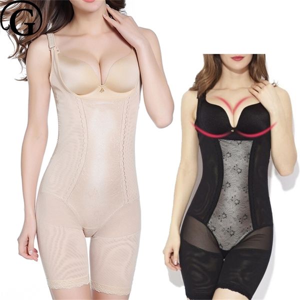 5XL Korsett Open Booty Shaper Frauen BH-Lifter Bodys Neue Abnehmen Taille Trainer Ganzkörper Oberschenkel Trimmer Shapewear 210402