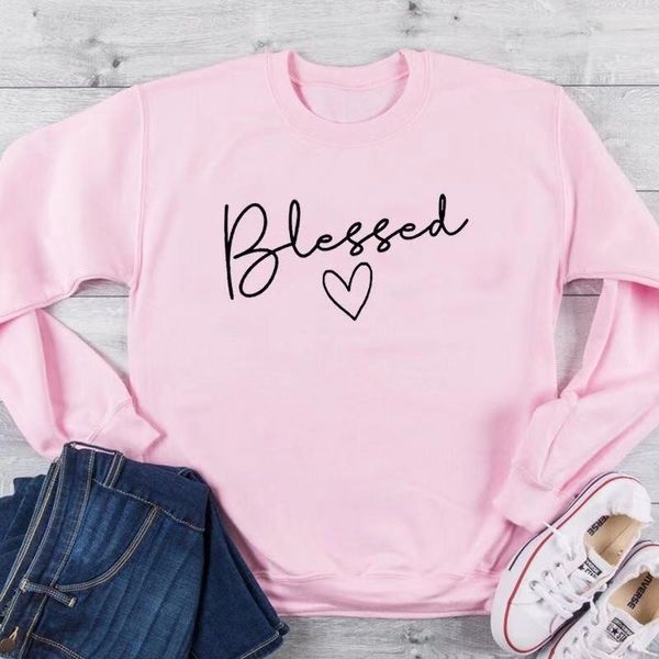 

blessed hoodies woman mother day gift sweatshirts woman spring autumn hoodies woman 201203, Black
