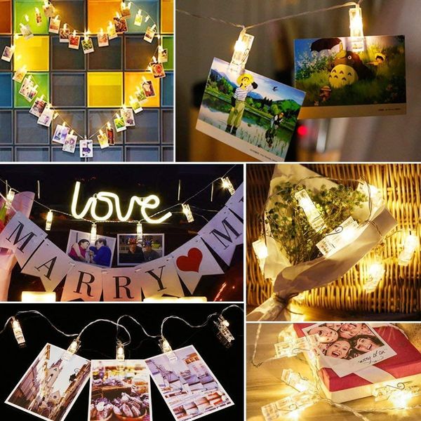

1,2 м 10 светодиодные фото зажима светильника огни спальни сказки света с зажимами для украшения спальни, чтобы повесить фотокарты и художес