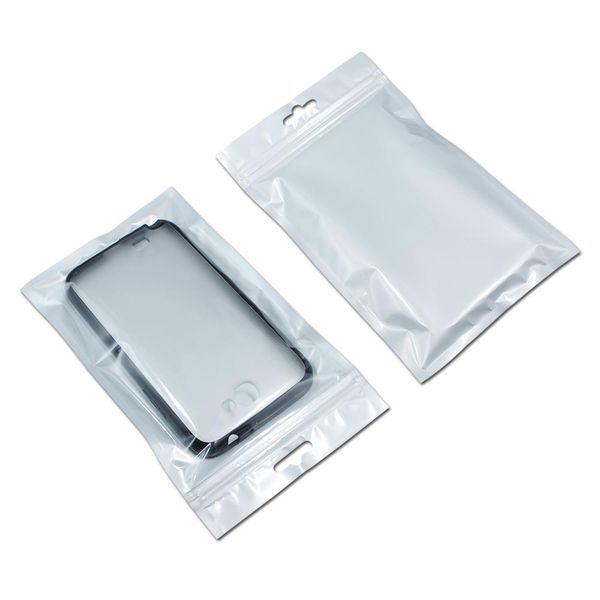 

оптовая продажа 12cm20cm чистая белая молния ziplock пластиковая упаковочная сумка самозанятия zip замок хранения пакеты полиэтиленовый паке