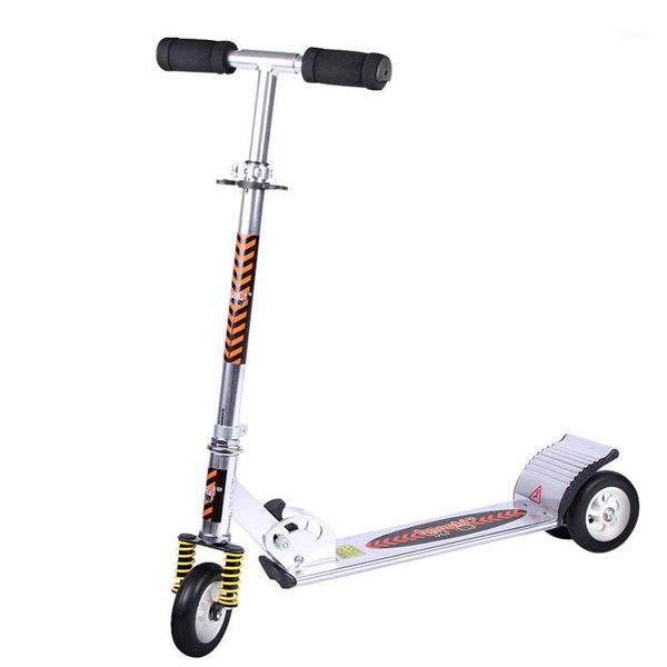 

aluminum alloy 2 wheel scooters for adults kids folding portable mini bicycle flash wheel white height adjustable1