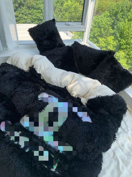 

5pcs set black plush designer bedding sets luxury milk velvet  size designer bedding luxury bedding sheet pillow cases
