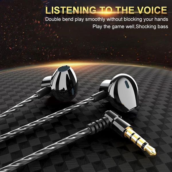 

new metal wired earphone corded headset for mobile phone pc gaming wired earphone 3.5mm in-ear headset comfortable