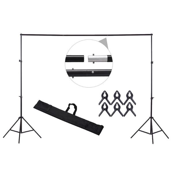 

cz stock 78*78in aluminium alloy pgraphy studio background backdrop stand p video kit 6*clips for home studio recording