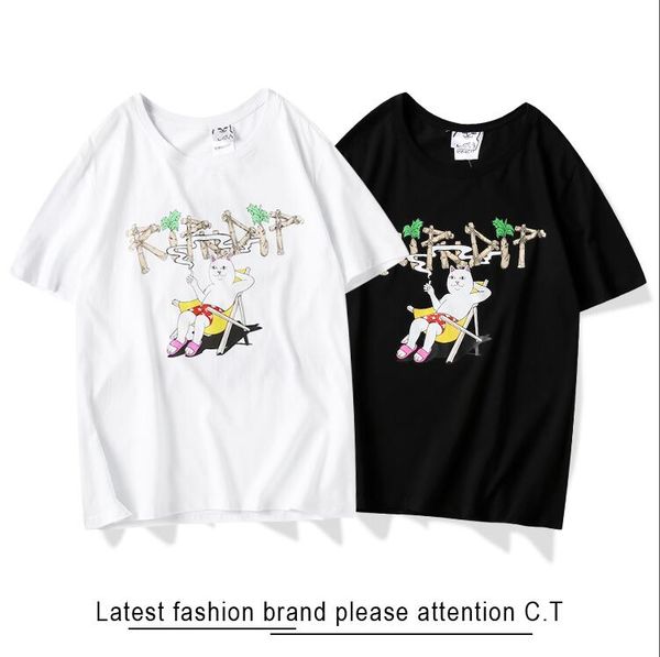 

ummer paris mens luxury clothing drill t-shirt diagonal letter print t shirt fashion r tshirts casu;38, White;black
