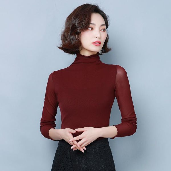 

women's blouses & shirts 2021 women shirt plus size 3xl summer tunics korean casual blusas turtleneck blouse ruffles solid, White