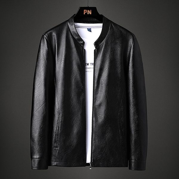 

2020 men's korean fashion leather jacket for young and middle-aged men, Black;brown
