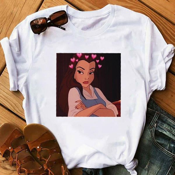 

new summer princess spoof women tshirt casual harajuku short-sleeved punk loose cartoon female tees women fun t-shirt tee, White