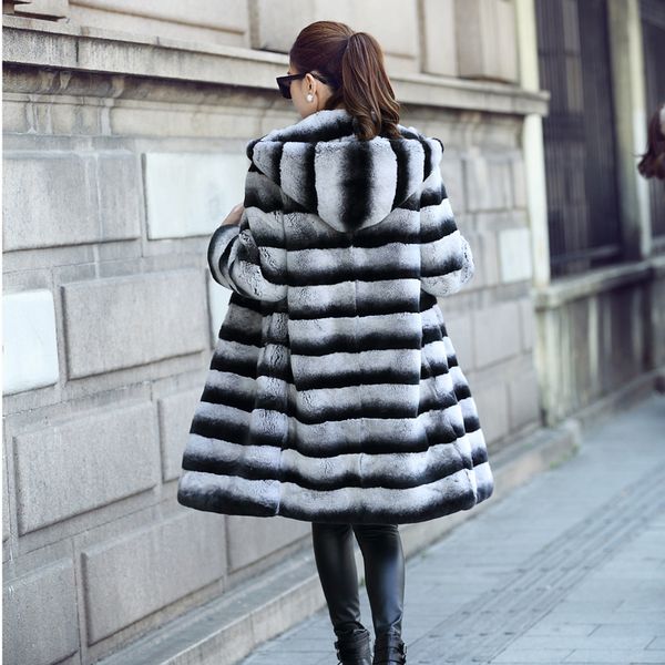 

with new sweatpants gray blue hoodie totoro royal fur coat long section mainly female kgpg, Black