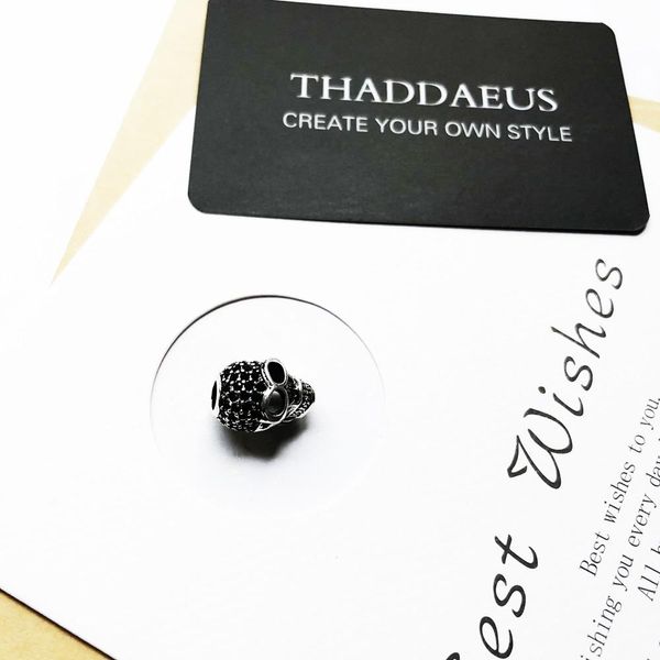 

large skull pave bead 925 sterling silver diy accessories big hole gift vintage thomas skeleton for bracelet wmtbpy bdesybag, Bronze;silver