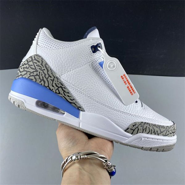 

new release 3 unc basketball designer shoes white valor blue tech grey iii fashion sport chaussures sneakers