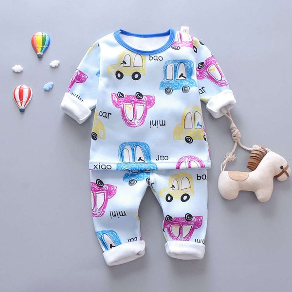

for children's boys warm underwear set and girls aged 1-2-3-4-5, Blue;red