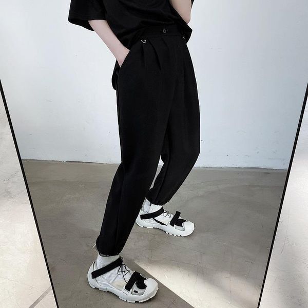 

2020 summer korean style retro wild tooling beam pants men casual loose black beam pants men,size m-xl