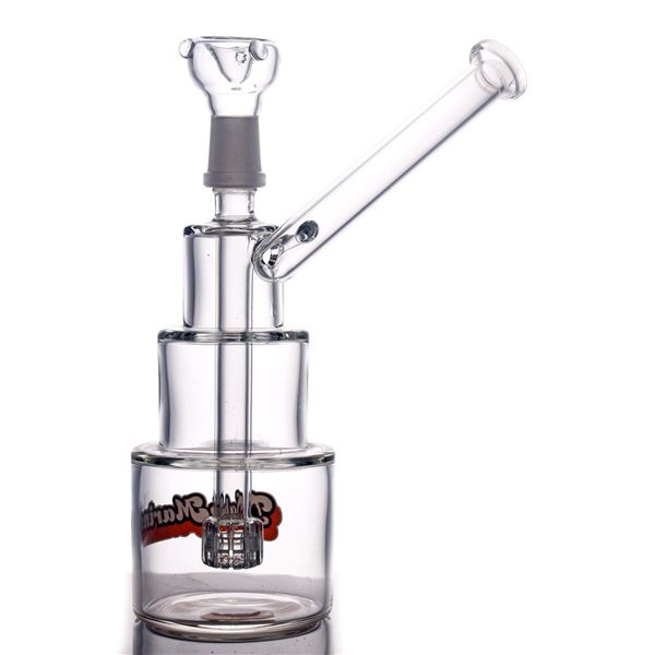 Cake Form Hitman Mini Glass Bongs Масляные буровые установки Birdcage INLINE PERC Курение воды Трубы для воды Рециркулятор Bong с 14 мм Стеклянная труба