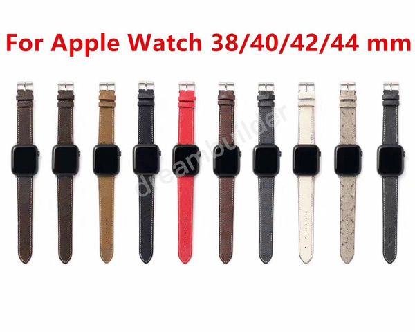 

fashion designer strap for apple watchband 41 42mm 38mm 40mm 44mm 45mm iwatch 2 3 4 5 6 7 bands leather strap bracelet stripes watchbands