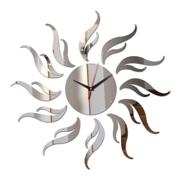 

wall clocks promotion limited acrylic 3d home decor modern design luxury mirror clock watches living room