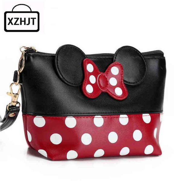 

nxy cosmetic bags travel bag cartoon bow makeup case women zipper hand holding make up handbag organizer storage pouch toiletry wash 220302