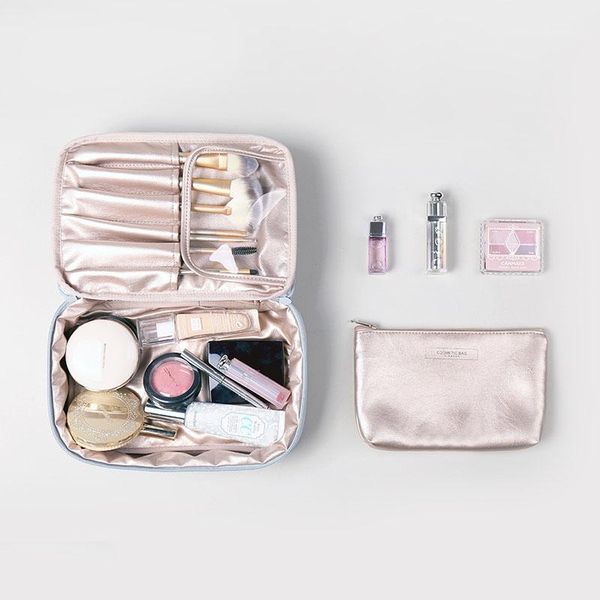 

cosmetic bags & cases set 2 in 1 travel bag makeup pouch for spa bathroom lady elegant wash set1