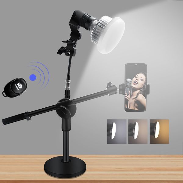 3 in 1 LED Photography Illuminazione 3200-5500K 65W 85W LED Lighting Lighting Studio Light Ring Light with Stand Remote Telecomando per luci di riempimento