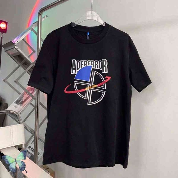 

air erro sector quarter circle arrow men women short mouw adererror t-shirt, White;black