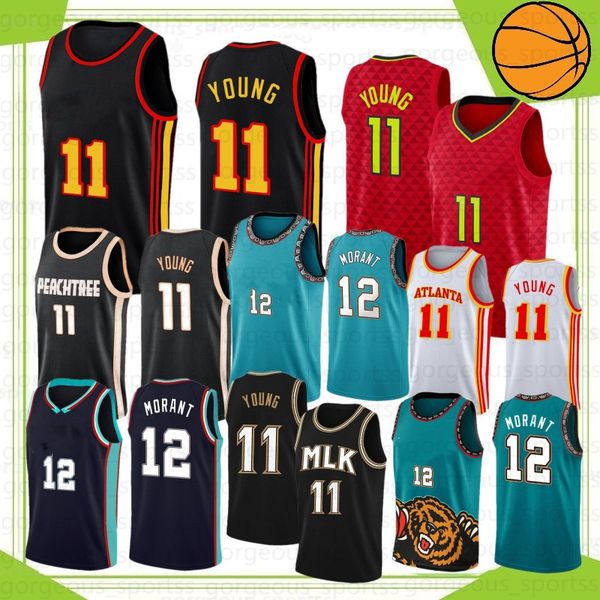 

ja 12 morant college zion trae 1 williamson 11 young 23 basketball jerseys stock s-xxl 2021 new, Black;red