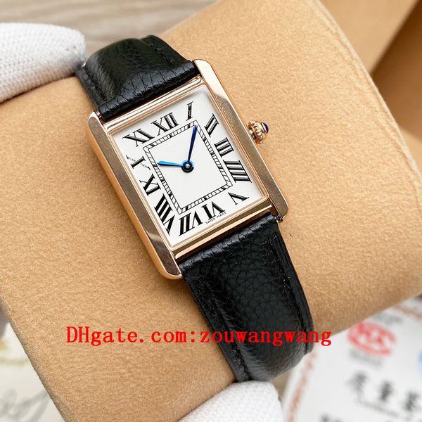 

2020 classic tank solo quartz woman watches joker leather ladies wristwatches square womens watch 24*31mm d3155, Slivery;black