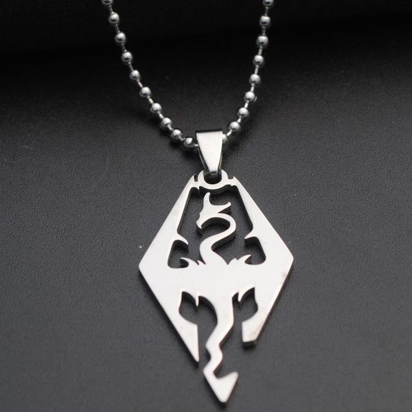 

pendant necklaces stainless steel dinosaur dragon charm necklace pterosaur flying animal ancient creatures elder jewelry, Silver