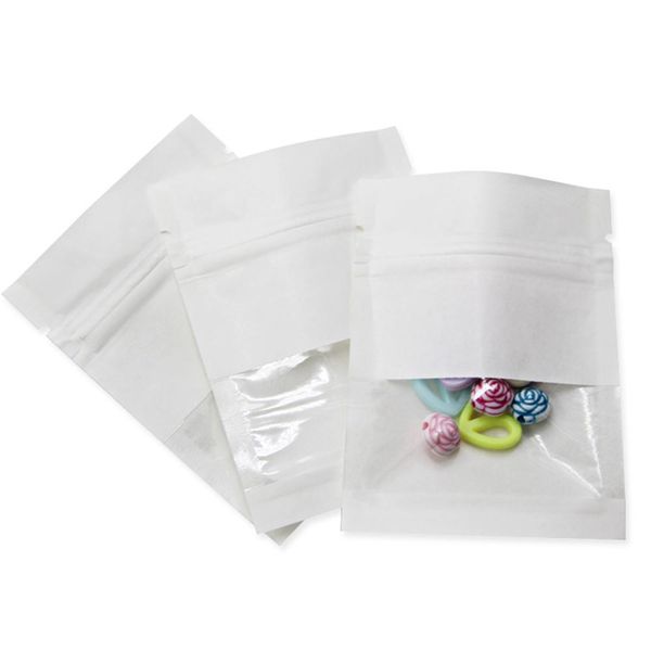 

300 шт. лот крафт-бумага ziplock пакет сумка woth clear window party mini crafts storage poughes reclosable snuck nuts shipper bags h bbyghs